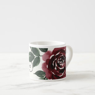Classic Dark Red Rose Floral Ceramic Specialty Mug