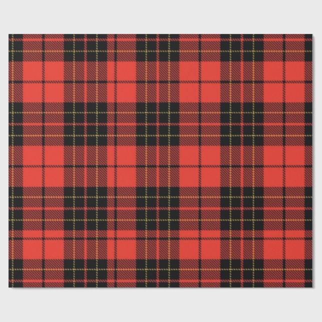Classic Dark Red Tartan Wrapping Paper (Flat)