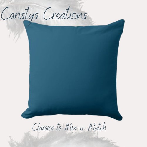 Classic Dark Teal Blue Lumbar Pillow