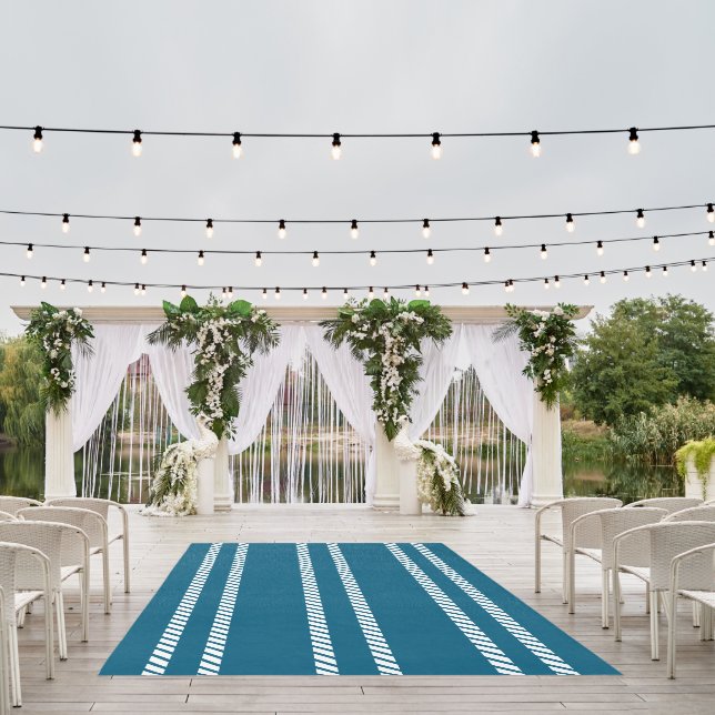 Classic Dark Teal with Stripes Rug (Insitu (Wedding 1))