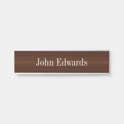 Classic Dark Wood Pattern Name Plates Desk Signs