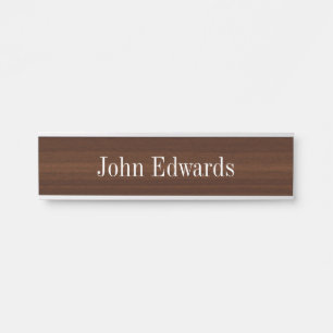 Classic Dark Wood Pattern Name Plates Desk Signs