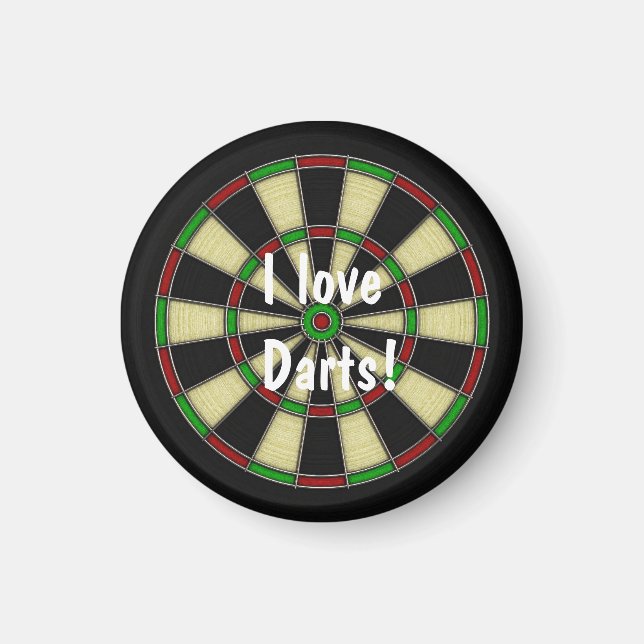 Classic Dart Board Design, Darts, Dart Games Magnet (Front)