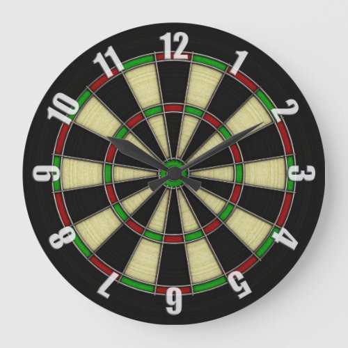 Classic Dart Board Design Large Clock