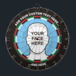 Classic Dartboard with Custom Text and Photo<br><div class="desc">Dartboard with classic colors. Two custom text areas. Add your photo or delete image and use only custom text.</div>