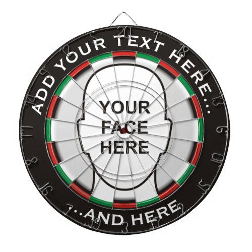 Classic Dartboard with custom text and photo