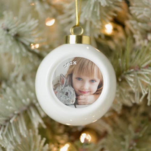 Classic Dated Photo Keepsake Ball Ornament