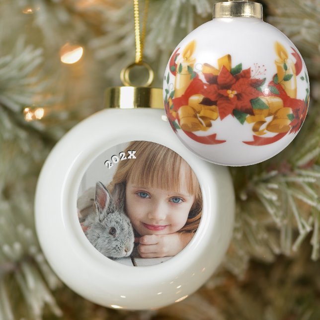 Classic Dated Photo Keepsake Ball Ornament (Creator Uploaded)