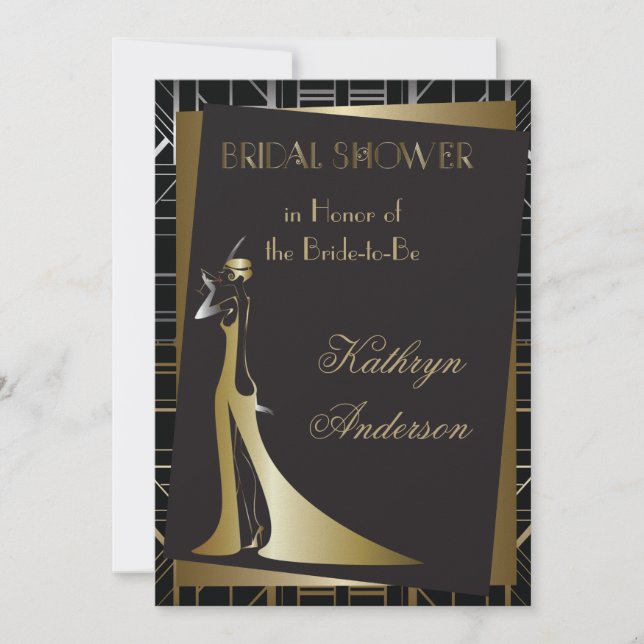 Classic Deco Bridal Shower Invitation (Front)