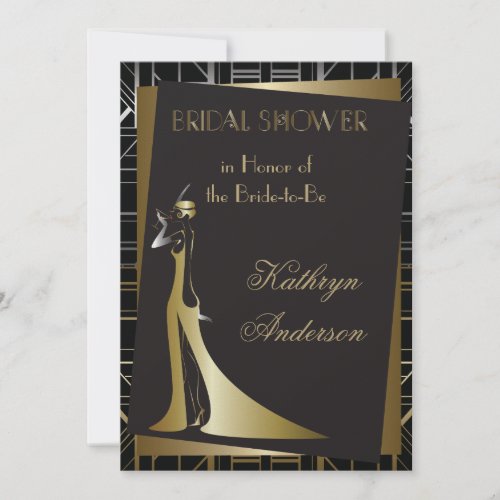 Classic Gatsby Deco Bridal Shower Invitation
