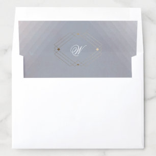 Classic Deco Gold Vintage Grey Calligraphy Wedding Envelope Liner