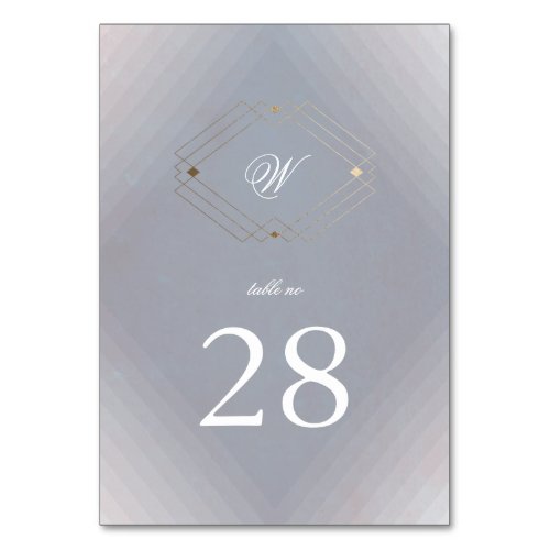 Classic Deco Gold Vintage Grey Calligraphy Wedding Table Number