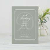 Classic Deco | Sage and White 90th Birthday Invitation (Standing Front)