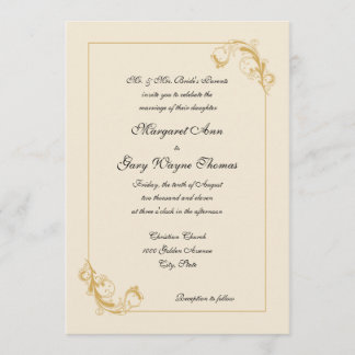 Classic Decorative Border Wedding Invitation