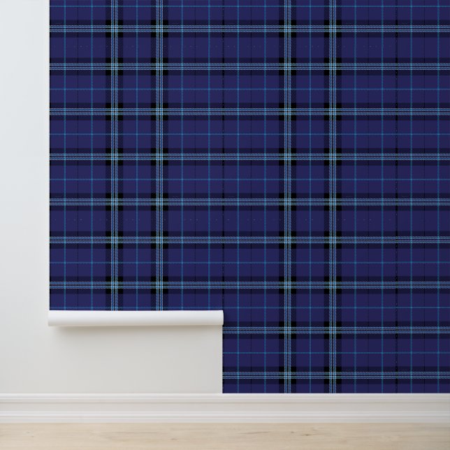 Classic Deep Blue Plaid  Wallpaper (Application)
