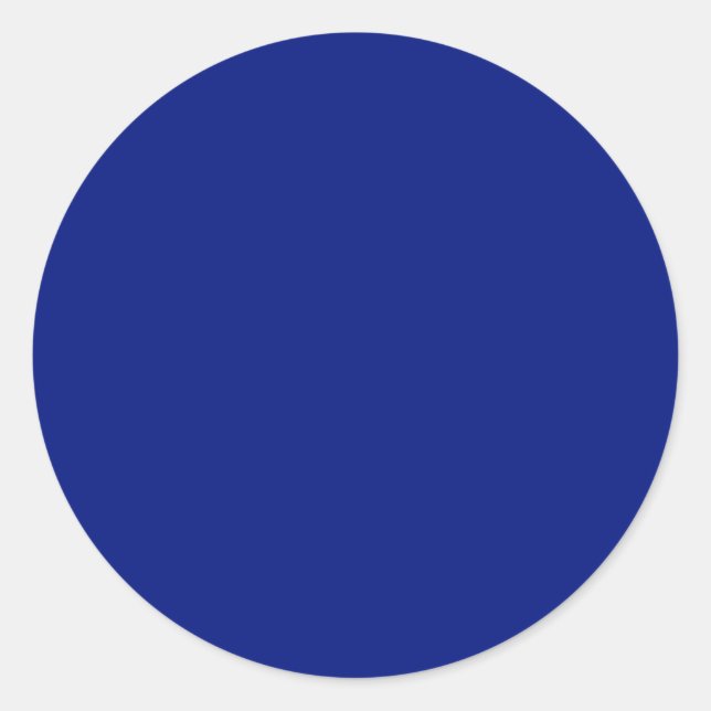 Classic Deep Blue Solid Color Round Sticker (Front)