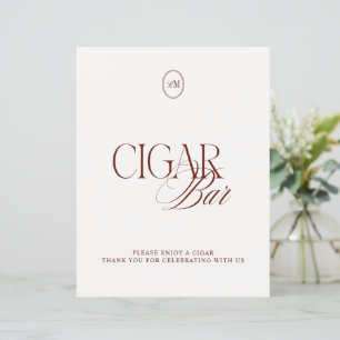 Classic Deep Terracotta Cigar Bar Wedding Sign