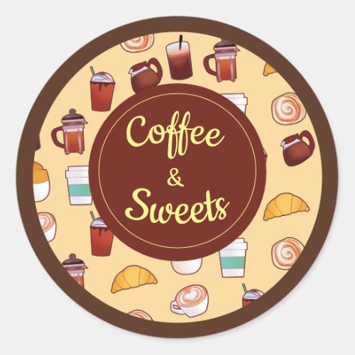 Classic Delicious Coffee And Pastries Classic Round Sticker