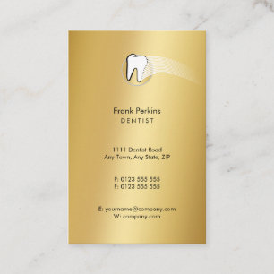 Classic Dentist Dental Golden Business Card
