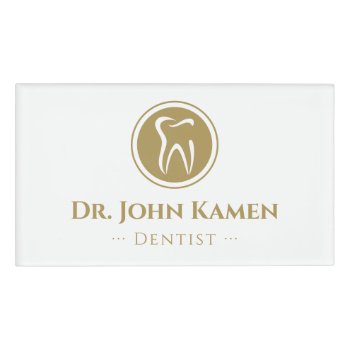 Classic Dentist Gold Name Tag by wierka at Zazzle