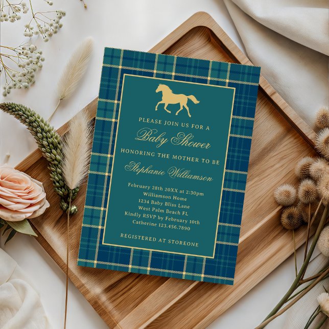 Classic Derby Old Money Equestrian Boy Baby Shower Invitation (Creator Uploaded)