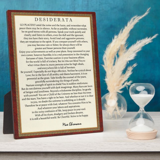 Classic Desiderata Plaque (Side)