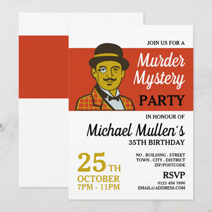 Classic Detective, Murder Mystery Birthday Party Invitation | Zazzle