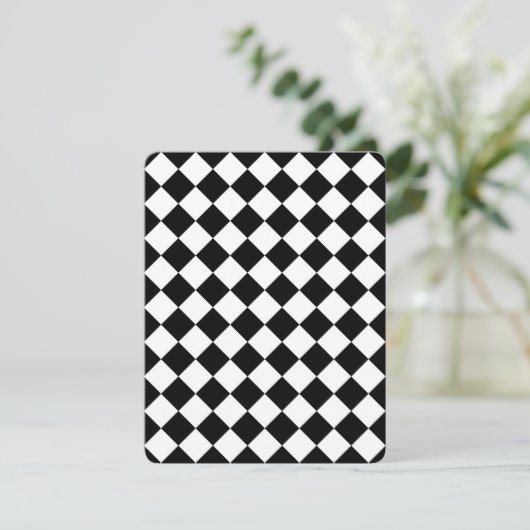 Classic Diamond Black and White Checkers (Standing Front)