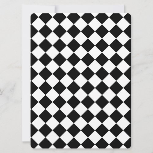 Classic Diamond Black and White Checkers