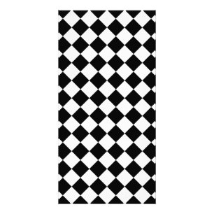Classic Diamond Black and White Checkers Card
