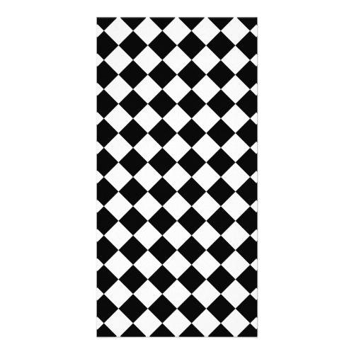 Classic Diamond Black and White Checkers Card