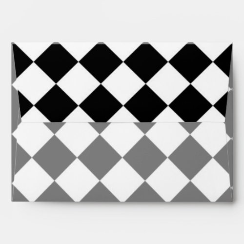 Classic Diamond Black and White Checkers Decor Envelope