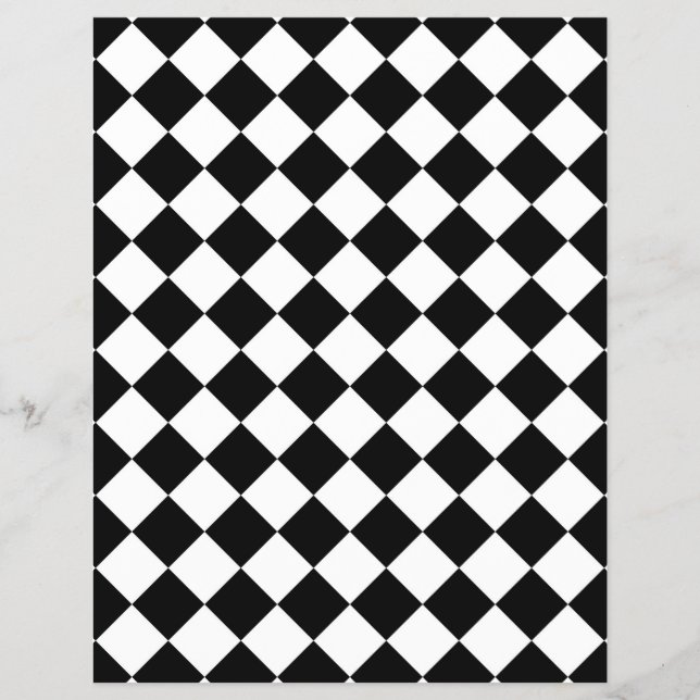 Classic Diamond Black and White Checkers Flyer (Front)