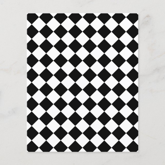 Classic Diamond Black and White Checkers Flyer (Front)
