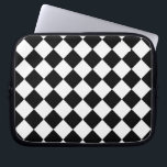 Classic Diamond Black and White Checkers Laptop Sleeve<br><div class="desc">A stylish graphic accent decor all over checkers and available on this fine custom gift. Click on the " it!" button or link you find on this product page to reveal designing tools you can use to add some text or an image if you wish.</div>