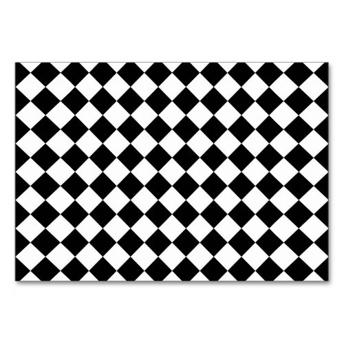 Classic Diamond Black and White Checkers Table Number