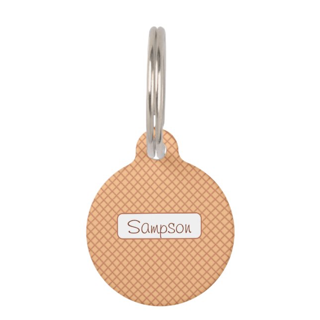 Classic Diamond Pattern Pet ID Tag (Front)
