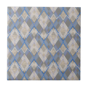 Classic diamond shaped grey beige ceramic tile