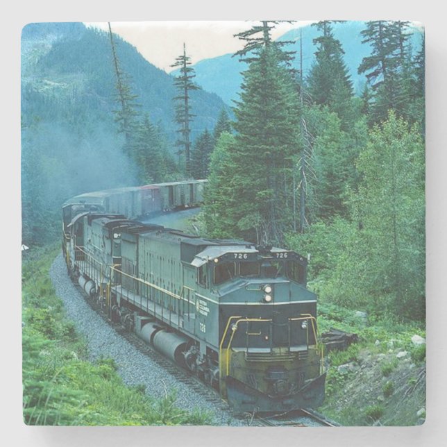 Classic Diesel Train Engine Stone Coaster (Front)