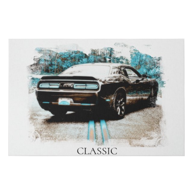 *~* Classic Digital NIR Grunge Muscle Car Faux Canvas Print (Front)