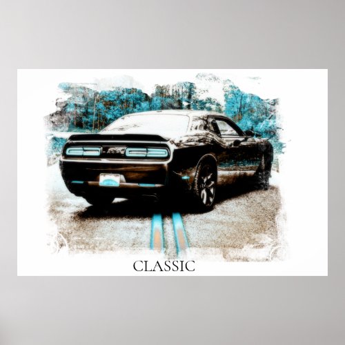  Classic Digital NIR Muscle Antique Car Poster