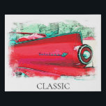 *~* Classic Digital Photo Enhanced Vintage Retro Faux Canvas Print<br><div class="desc">FAUX CANVAS PRINT of a CLASSIC VINTAGE Old Car in an Abstract Modern and Grunge style Digital Enhanced Photo Painting - PERSONALIZE TEXT IF DESIRED. -Classic RED Long Car. The background Frame is WHITE. The word CLASSIC can be edited to your liking or Deleted. You choose. Energetically Enhanced as well...</div>