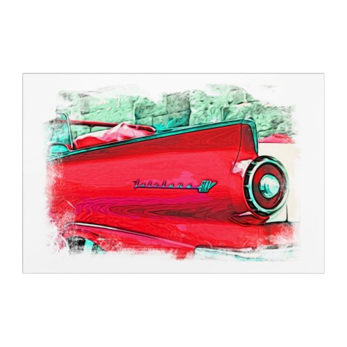  Classic Digital Popular Red Vintage Retro Car Acrylic Print