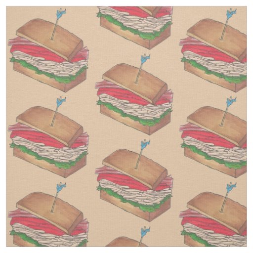 Classic Diner Club Sandwiches Turkey Sandwich Food Fabric