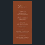 Classic Dinner Menu Wedding Reception Meal Card<br><div class="desc">Our custom menu card features modern calligraphy for the perfect way to inform your guests of their meal choices at your wedding or event. This item is part of our Goldie collection G100,  please shop our store for matching products.</div>