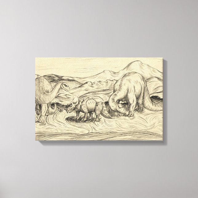 Classic Dinosaurs Canvas Print (Front)