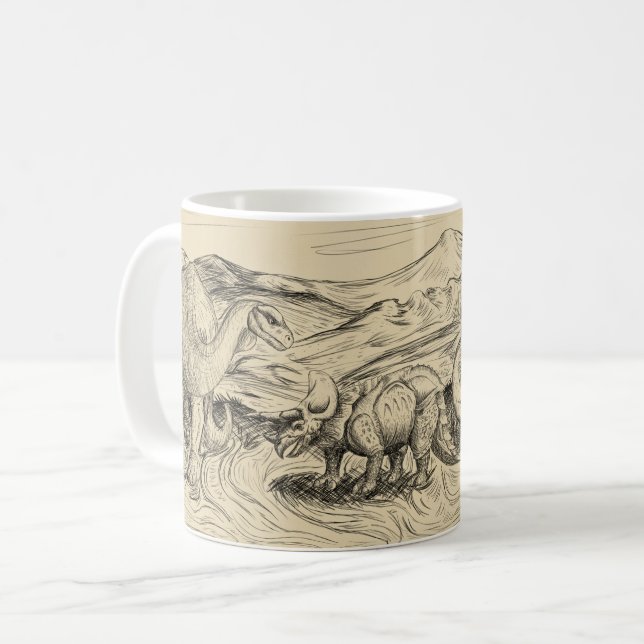Classic Dinosaurs Coffee Mug (Front Left)