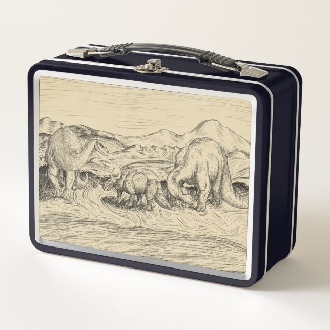 Classic Dinosaurs Metal Lunch Box (Front)
