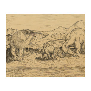 Classic Dinosaurs Wood Wall Art