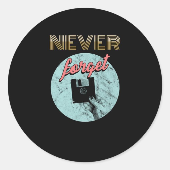 Classic Diskette Floppy Disk Disks Disket Computer Classic Round Sticker (Front)